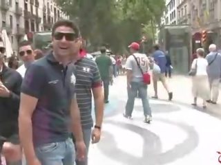 Brazilian street girl Dunia Montenegro is fondled by strangers