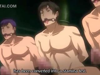 Hentai feature watching a hardcore orgy with sex film slaves