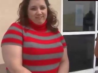 Big delightful brunette gets picked up and fucked