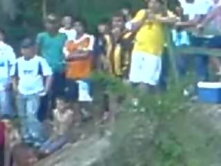 Crazy Latins Having dirty video In The River While Rest Of The Village Looking show