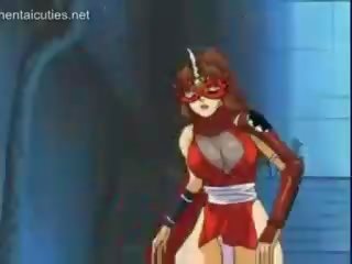 Anime warrior tied up and fucked