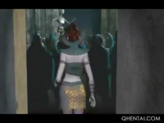 Alluring Hentai lady Warrior Tit Fucking And Blowing Huge phallus