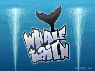 Хтивий білявка показ whale tail