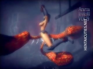 Beguiling 3d хентай ціпонька отримує прицвяхований по a неймовірно величезний