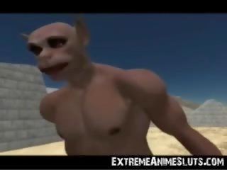 3d грудаста принцеса вдарив по ogres!