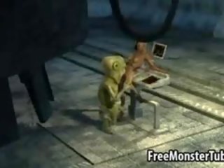 3D Alien Licks And Fucks A alluring Monster Vixen