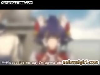 Warrior hentai sweetheart gets gangbanged by monster