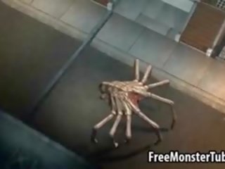 3D divinity Gets Double Teamed By Two Alien Spiders