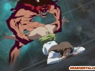 Enchanting hentai womans juicy pussy lips are pounded by a demon