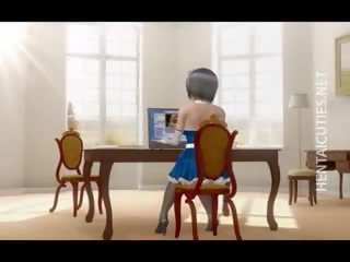 Captivating 3d аниме прислужница получава прецака