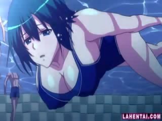 Hentai deity v dámské plavky gangbanged