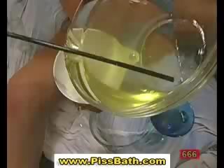 Real doll gets Pissed On and has Piss bath in watersports dirty video