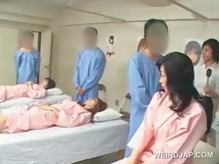 Asian Brunette young woman Blows Hairy johnson At The Hospital