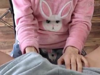 Beguiling Step Sister in Pajamas Compilation Teasing Spank Ass Handjob and Cumshot
